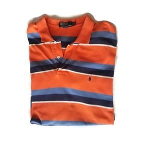 Polo by Ralph Lauren Orange Striped Polo XXL